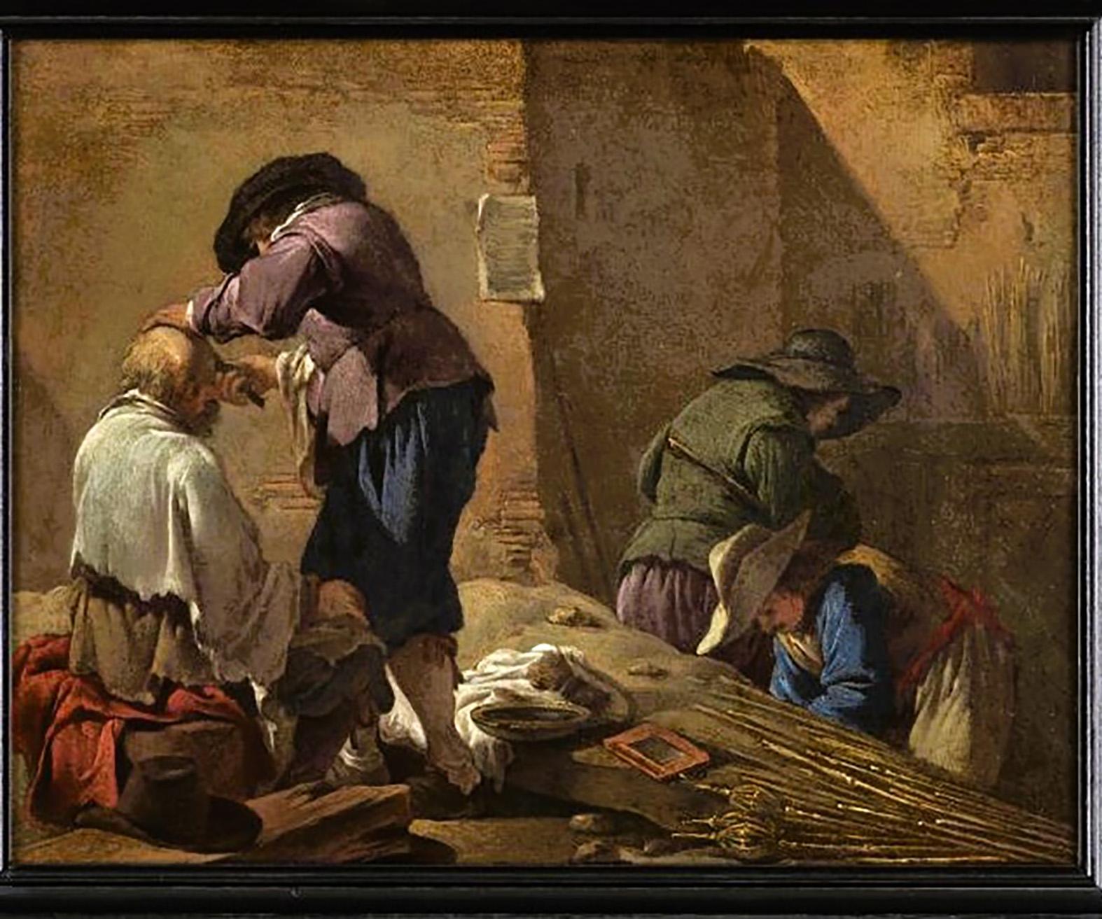 Farmers&rsquo; barber by Andreis Both, 1630s