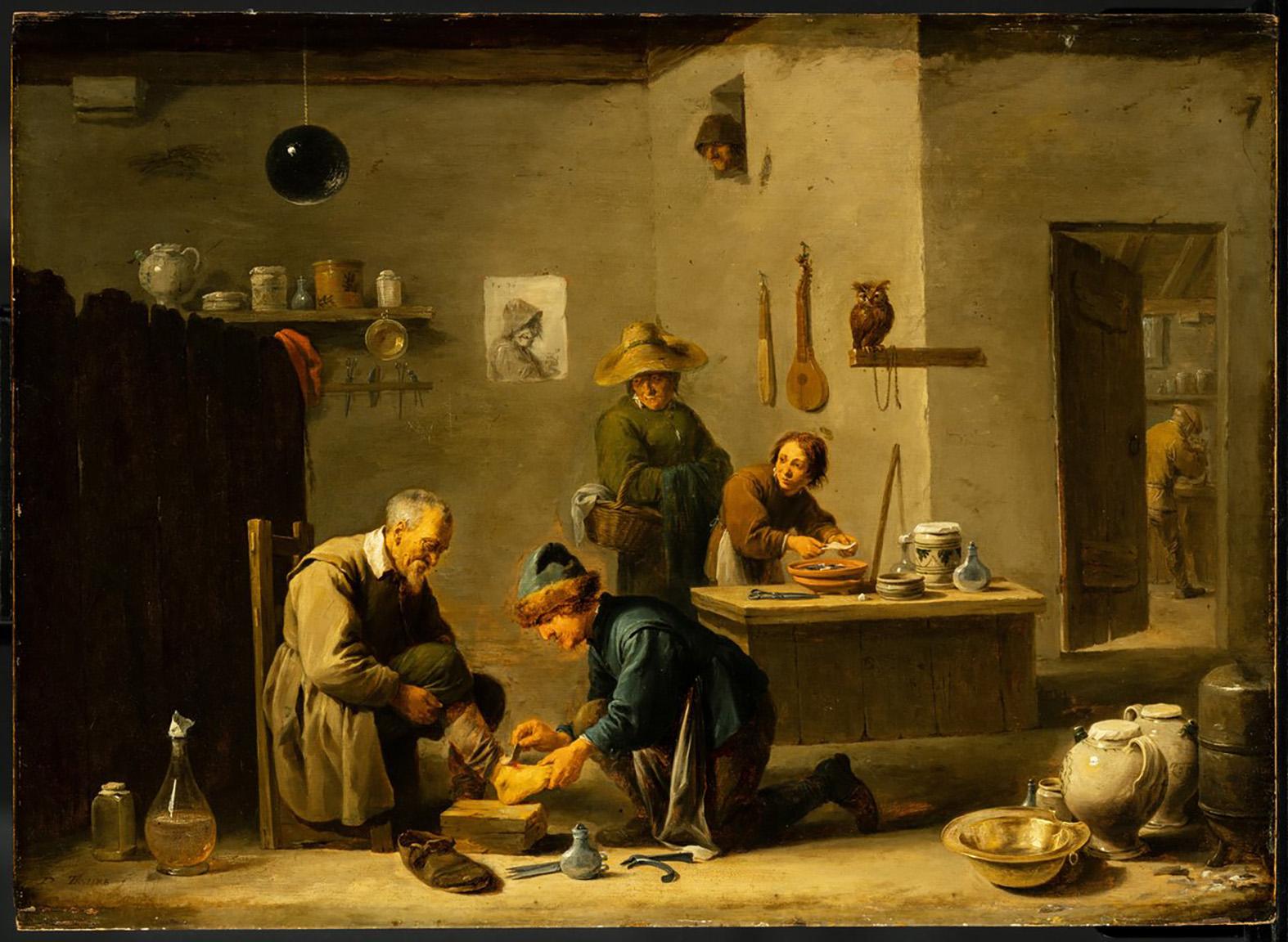 <em>A&nbsp;barber-surgeon</em> by David Teniers &lsquo;the Younger&rsquo;, 1636.
