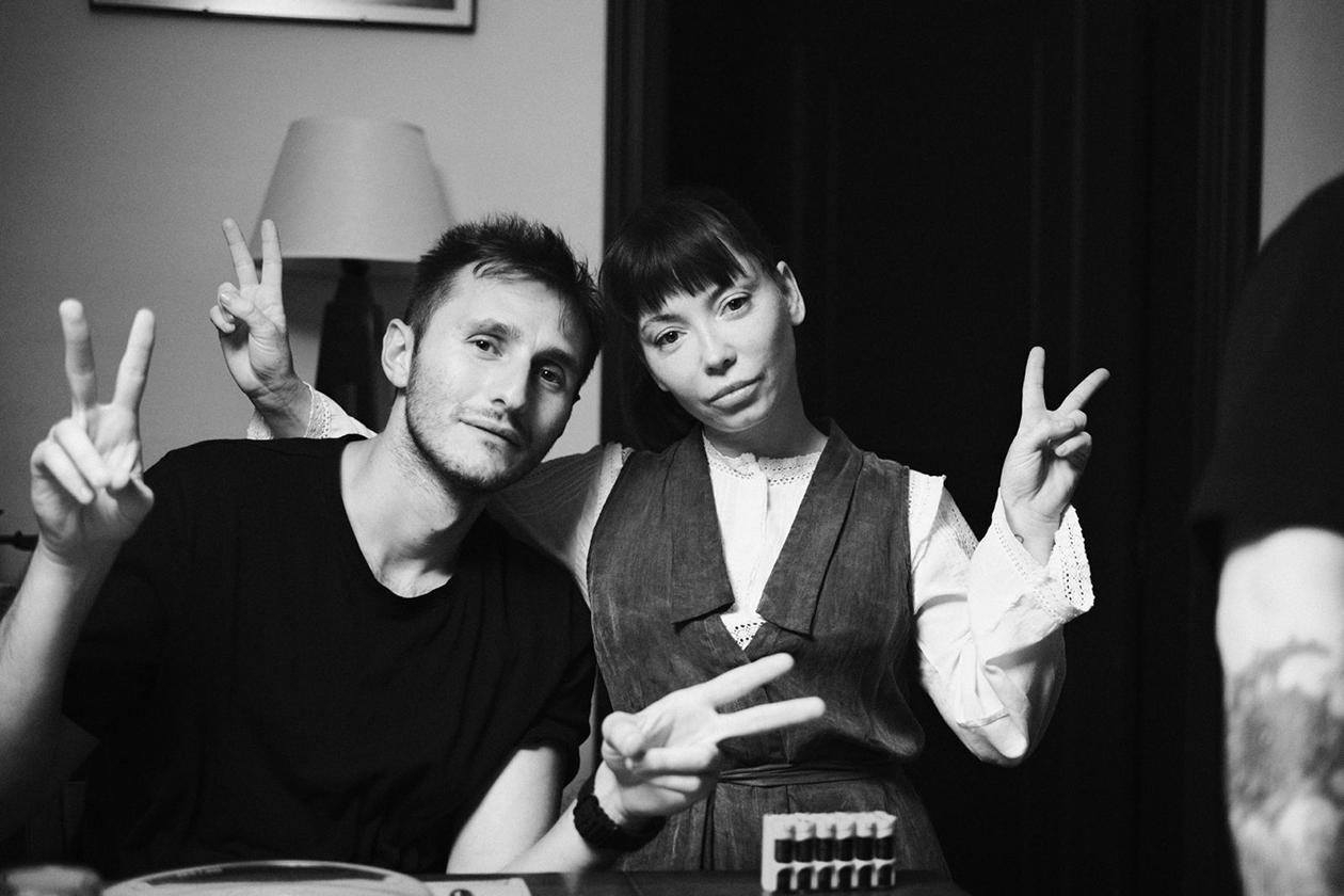 Director Michael Bonello Ghio and co-writer and actress Marama Corlett on set.