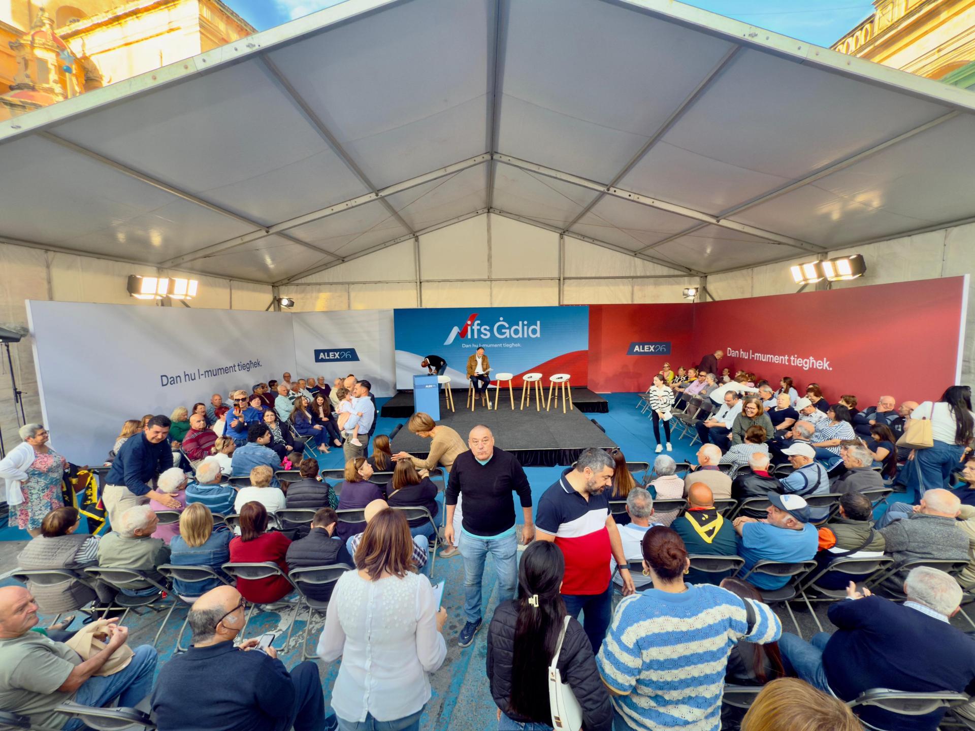 Photo of people turning up for the PN event in Zurrieq: Jonathan Borg