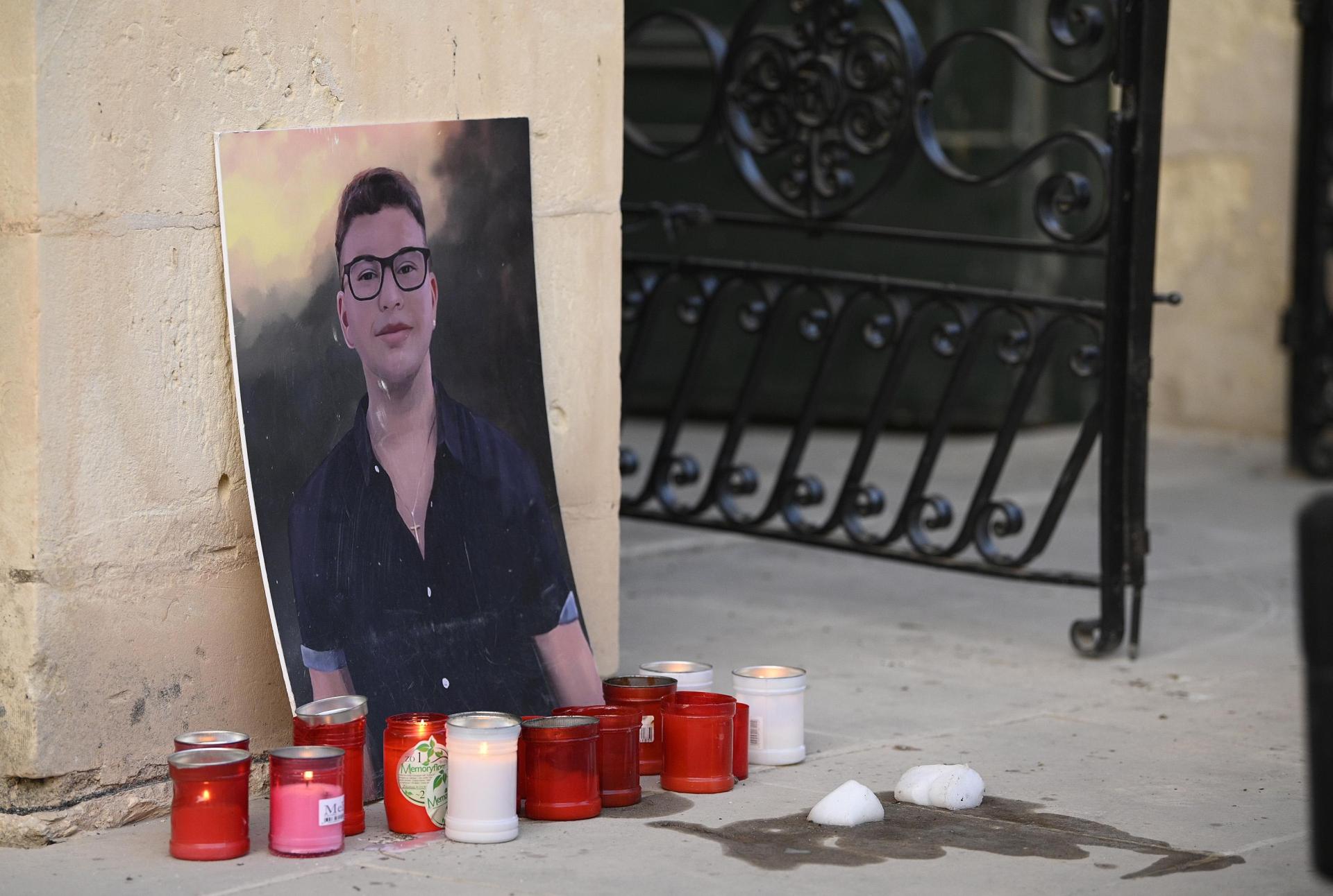 A photograph of Jean Paul Sofia at a vigil calling for a public inquiry into his death. Photo: Times of Malta
