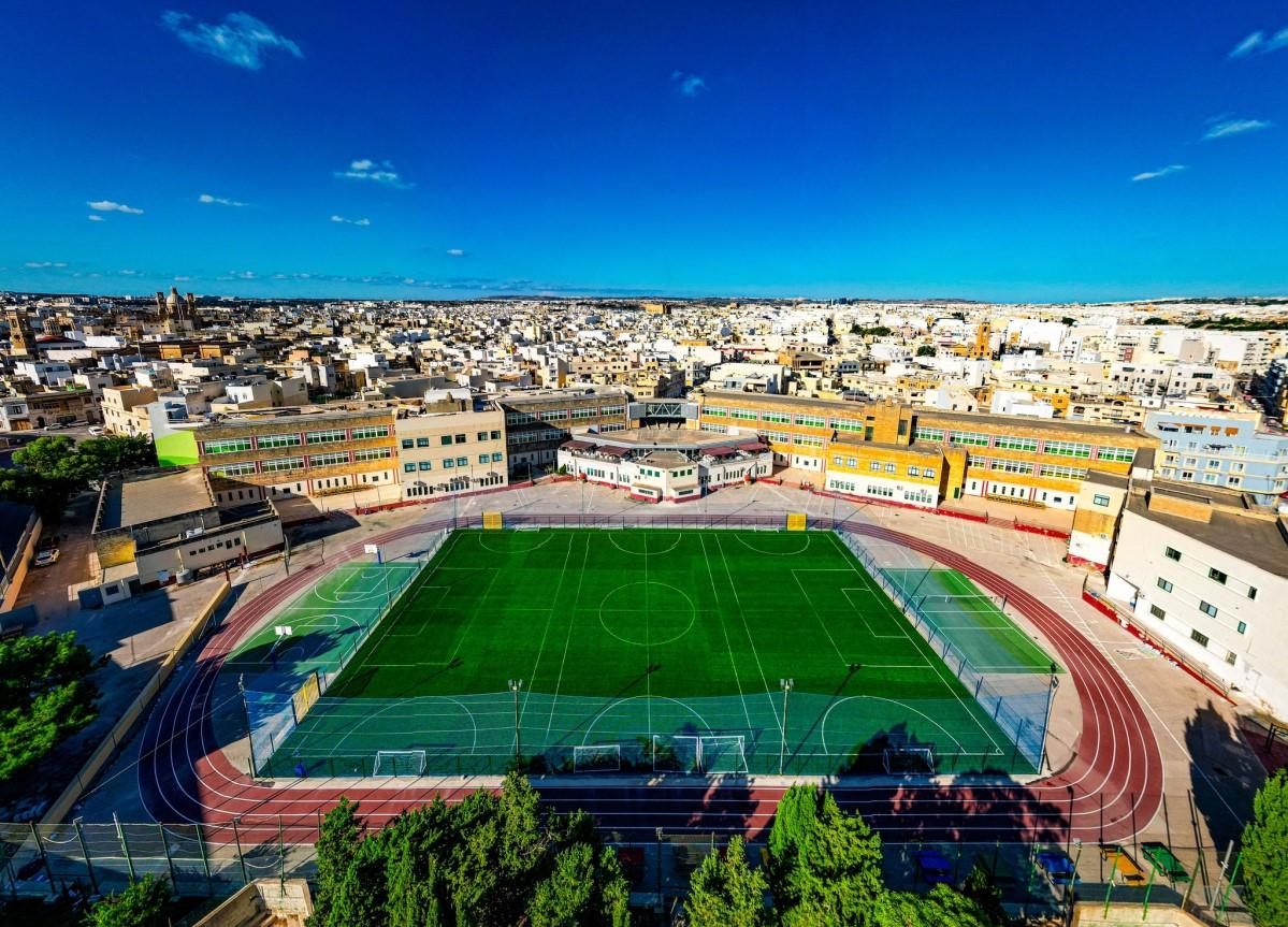 Hamrun secondary school's upgraded sports facilities.