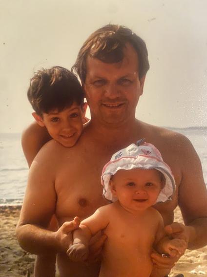 Ed Leonard with his two children.