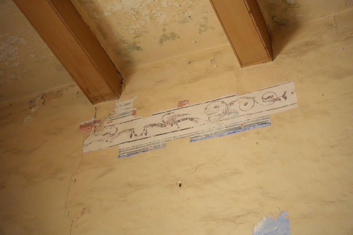 Designs uncovered under the paint. Photo: Antoine Farrugia Lauri