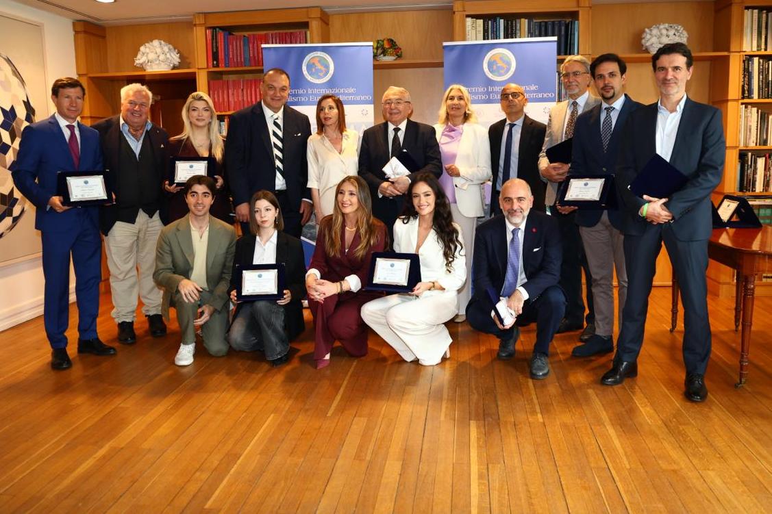 The award recipients after the ceremony in Rome.
