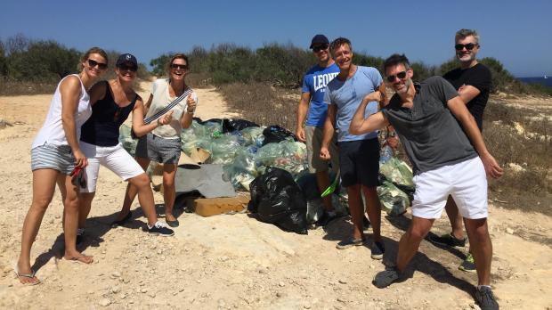 Volunteers cleaned up parts of Baħar ic-Cagħaq.