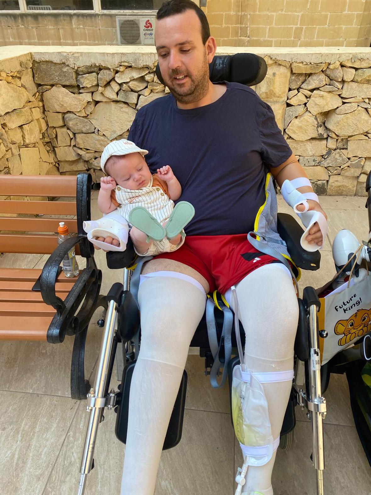 Alex Bonavia was just two months old when his father was left paralysed by a fall at the family home. Photos: Bonavia Family