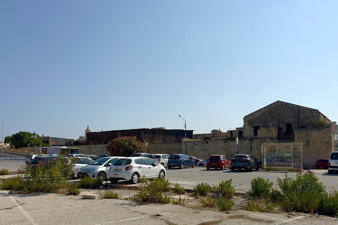 The current state of the car park in Cospicua.