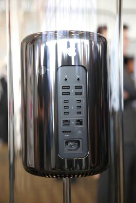 A new Apple Mac Pro on display at the conference.