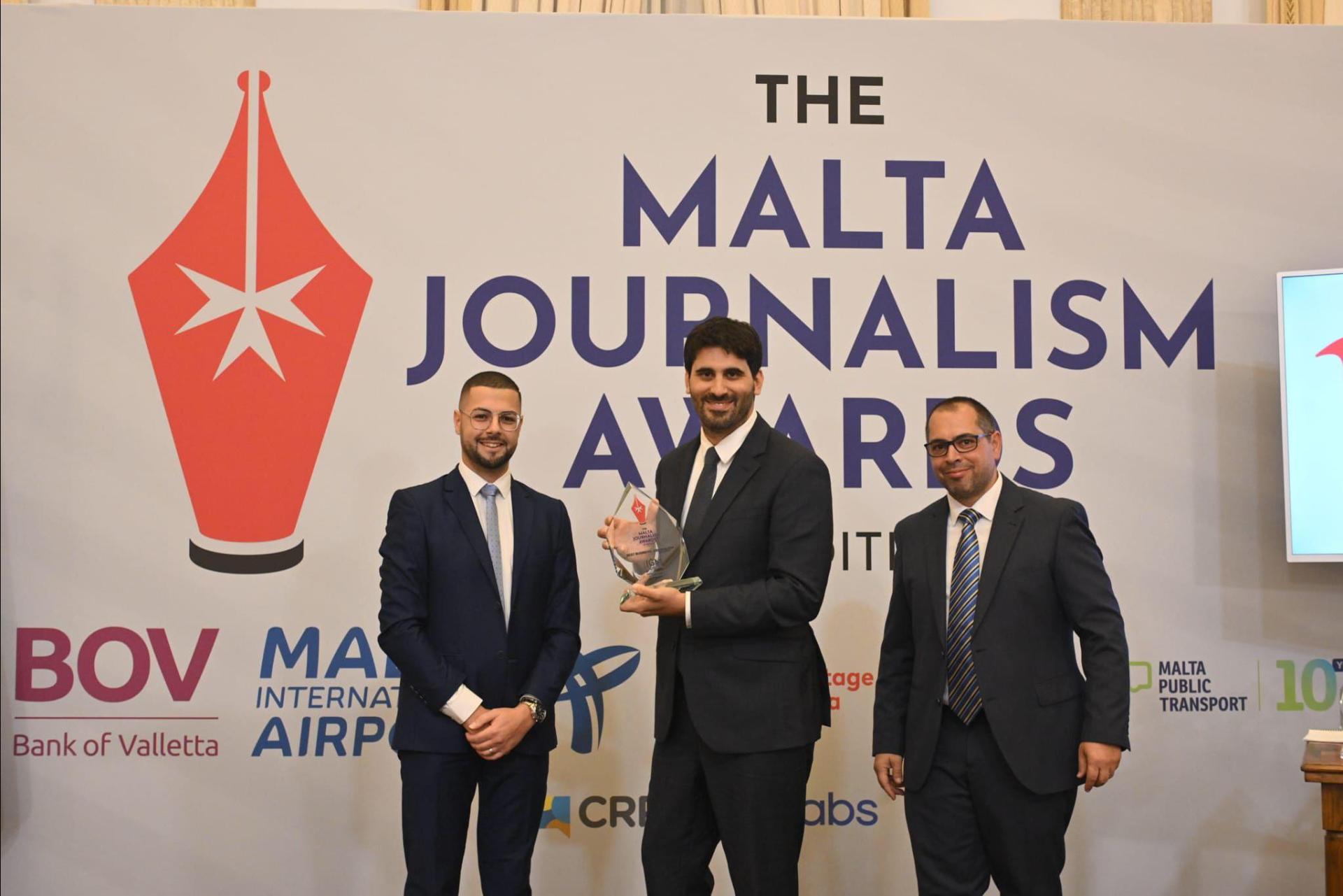 Neville Borg won the award for best business journalism. Ian Noel Pace