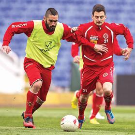 Jonathan Caruana (left) and Gareth Sciberras during training. Photo: Paul Zammit Cutajar