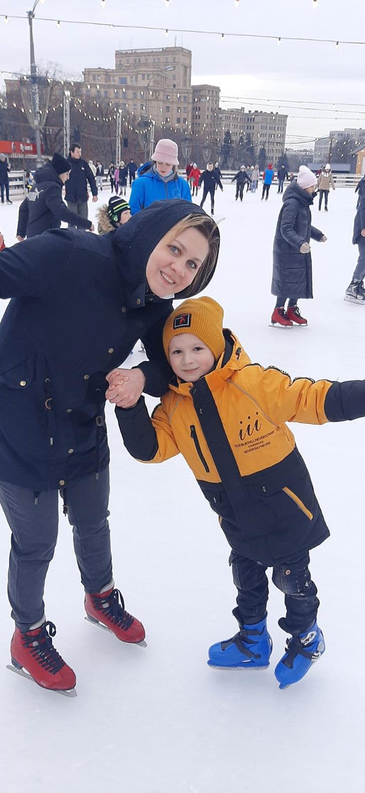 Oksana and her son, Alexander, a day before Russia launched its full invasion in Ukraine. Photo: Oxsana Samoilenko