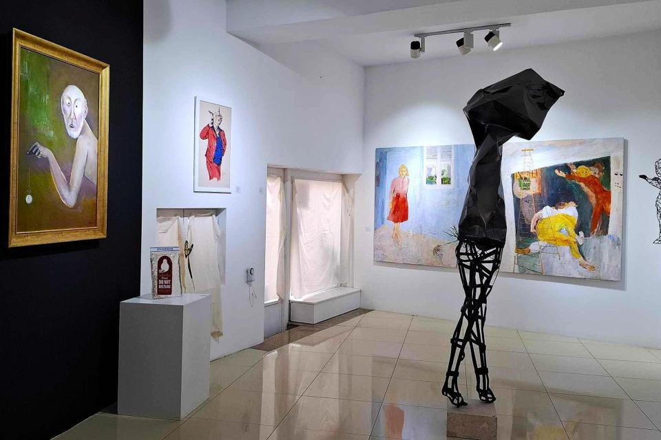 Some of the works on display.