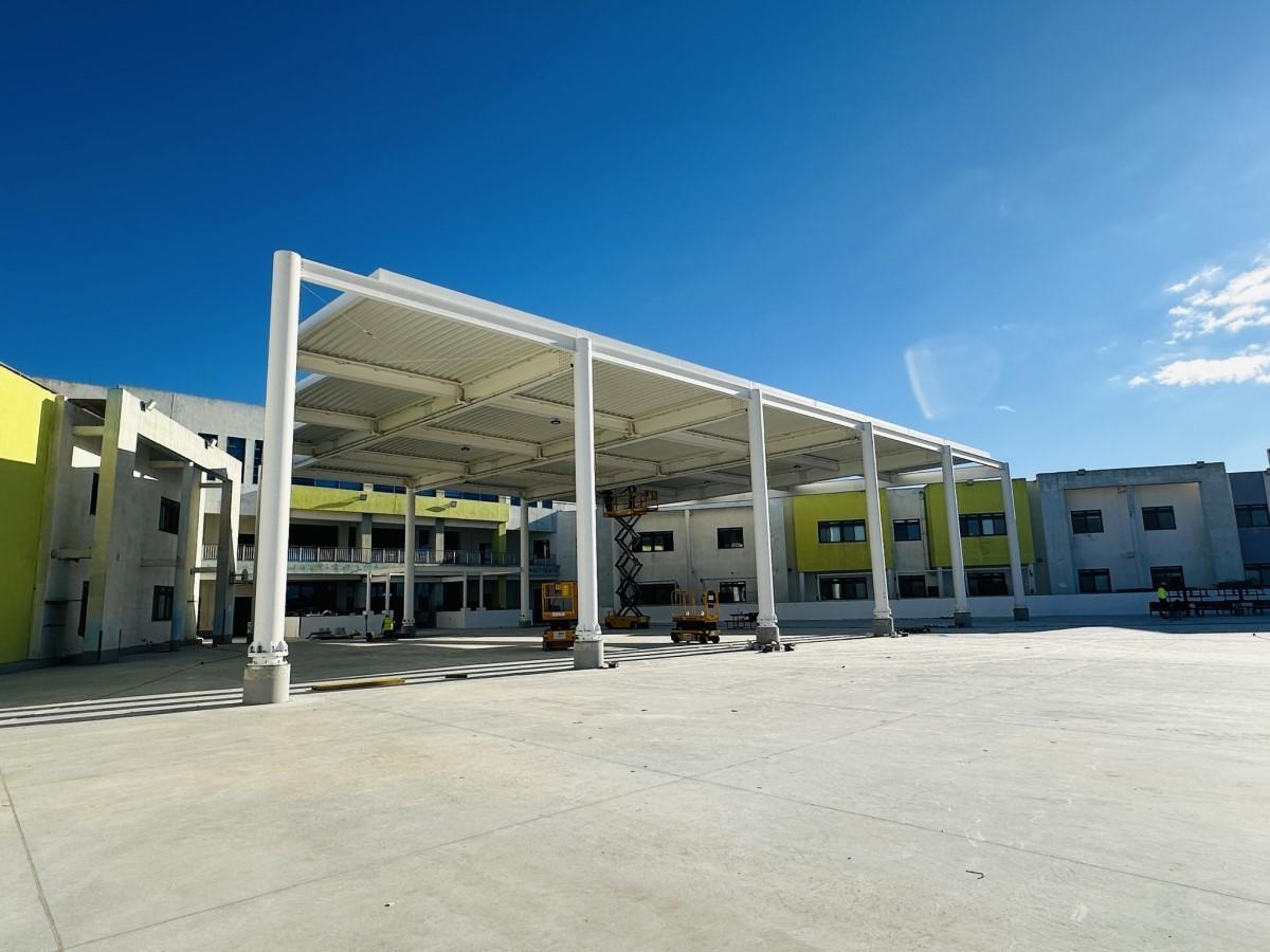 Dingli secondary school&rsquo;s motorised retractable canopy.