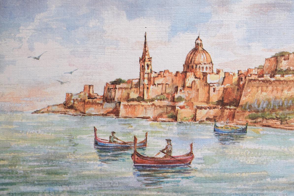 Boats in Grand Harbour (but really Marsamxett) by &lsquo;Angelo&rsquo;.