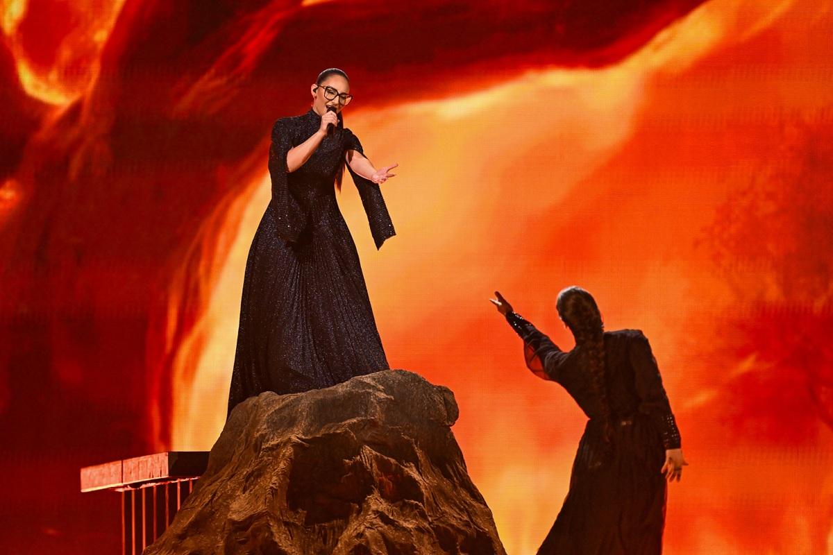 Greece's entry "Asteromata" performed by Klavdia. Photo: AFP
