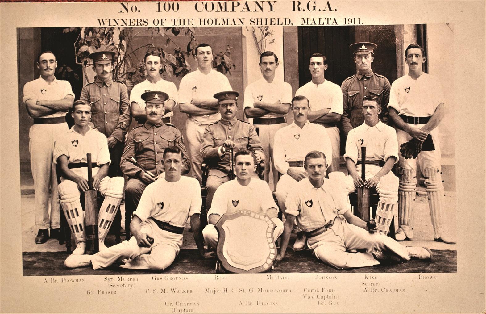 The winners of the highly coveted Holman&rsquo;s shield for cricket in 1911.