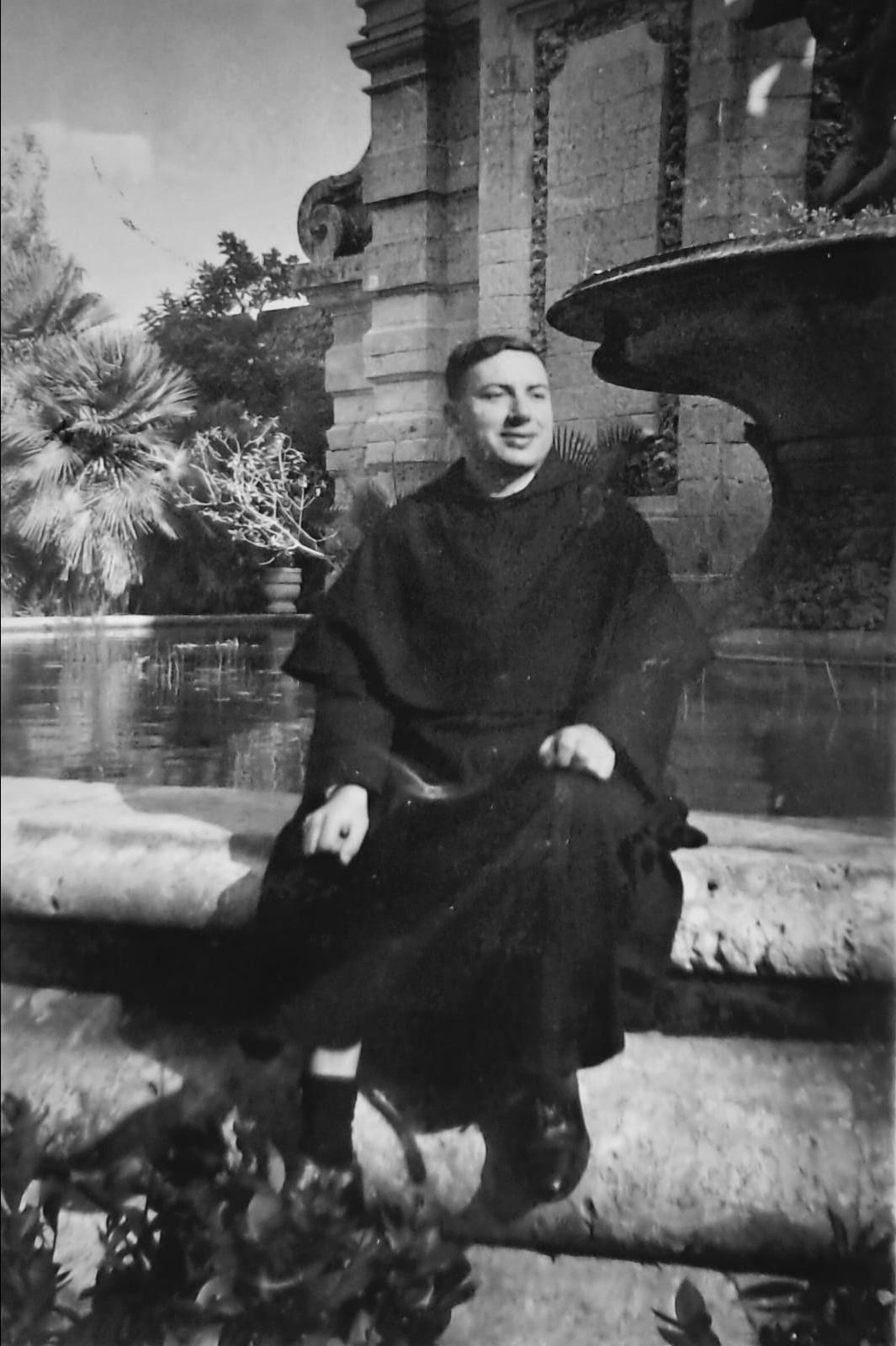 Young Fr Ġulju Bonnici at San Anton Gardens Photo: Fr Leslie Gatt