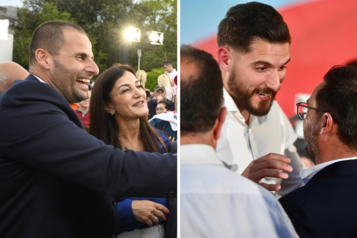 Party leaders on the campaign trail. File photos