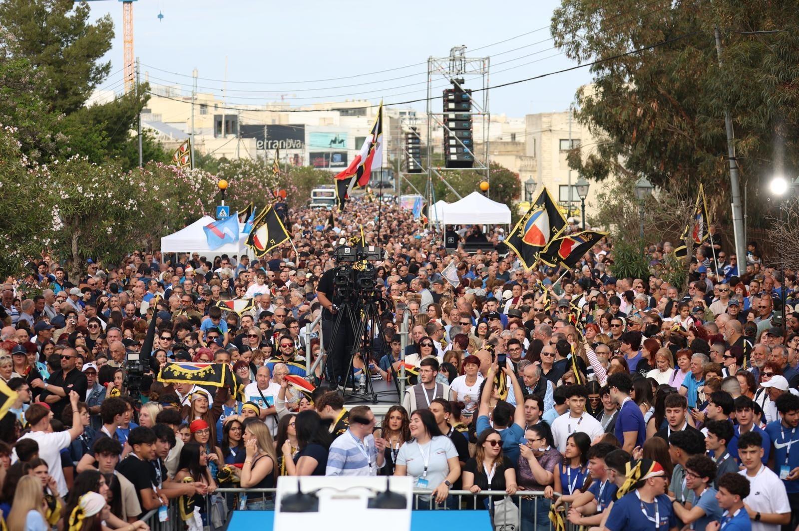 The PN supporters turned out in force for the first mass meeting of the election campaign. Photo: PN