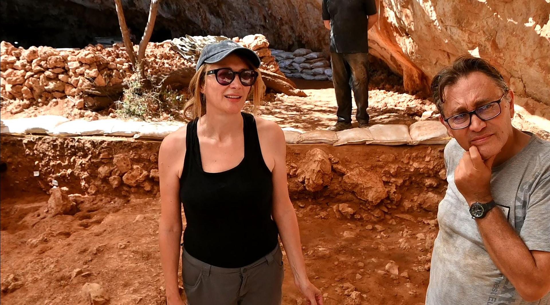 Professors Eleanor Scerri and Nicholas Vella, who are leading the excavation.