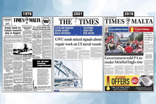 July 17: The front page of Times of Malta 10, 25 and 50 years ago