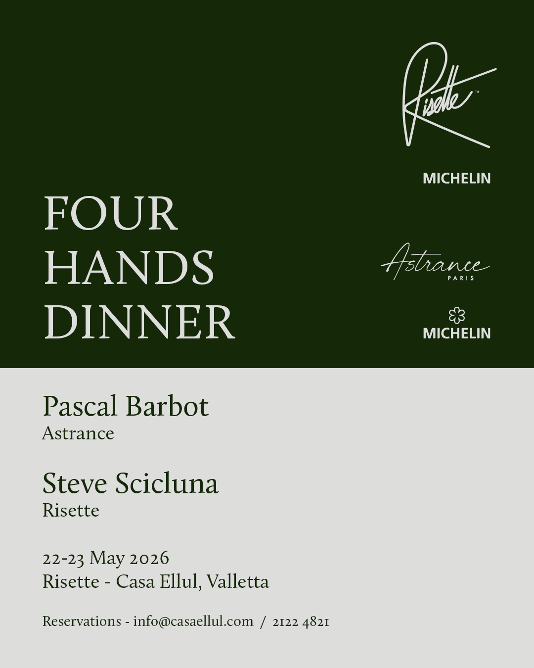 An exceptional Four Hands Dinner.