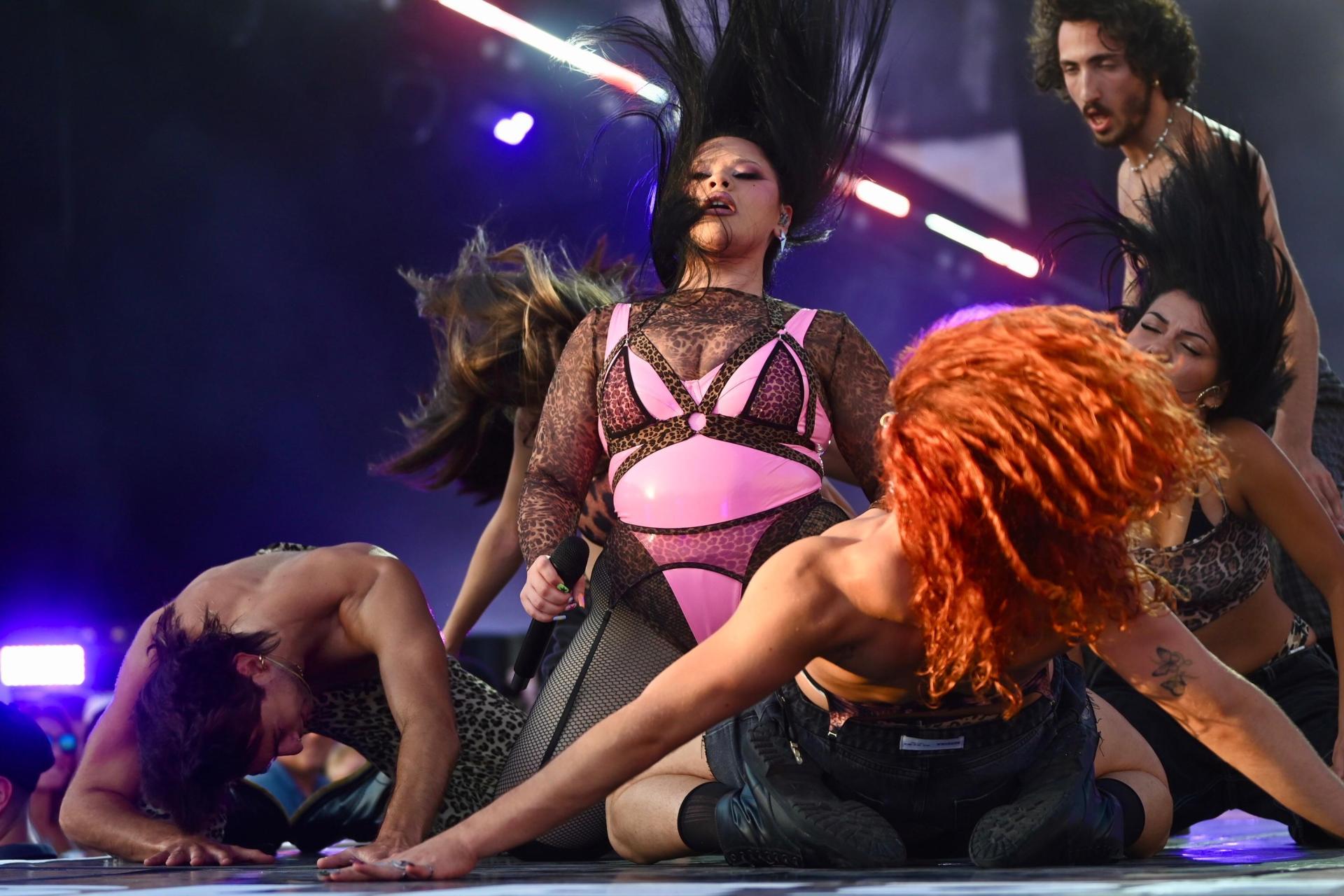 Singer Miriana Conte brought her Eurovision spirit to Floriana. Photo: Jonathan Borg.