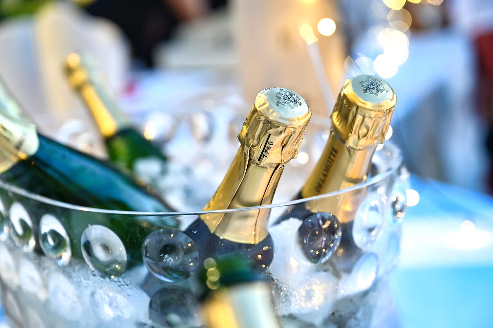 A curated selection of champagnes from renowned houses was served.