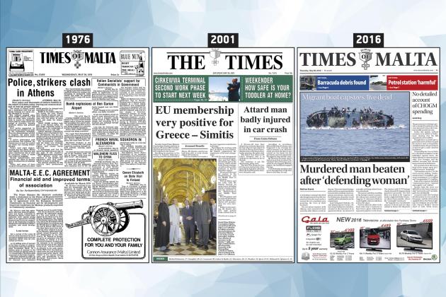 May 26: The front page of Times of Malta 10, 25 and 50 years ago
