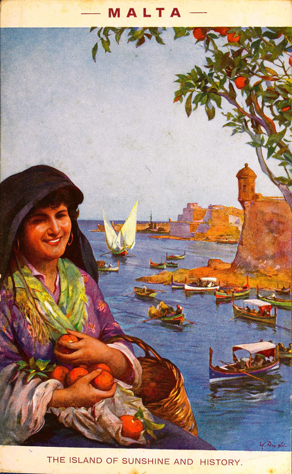The poster advertising the Malta stand at the Wembley Empire Exhibition, 1926, by Edward Caruana Dingli.