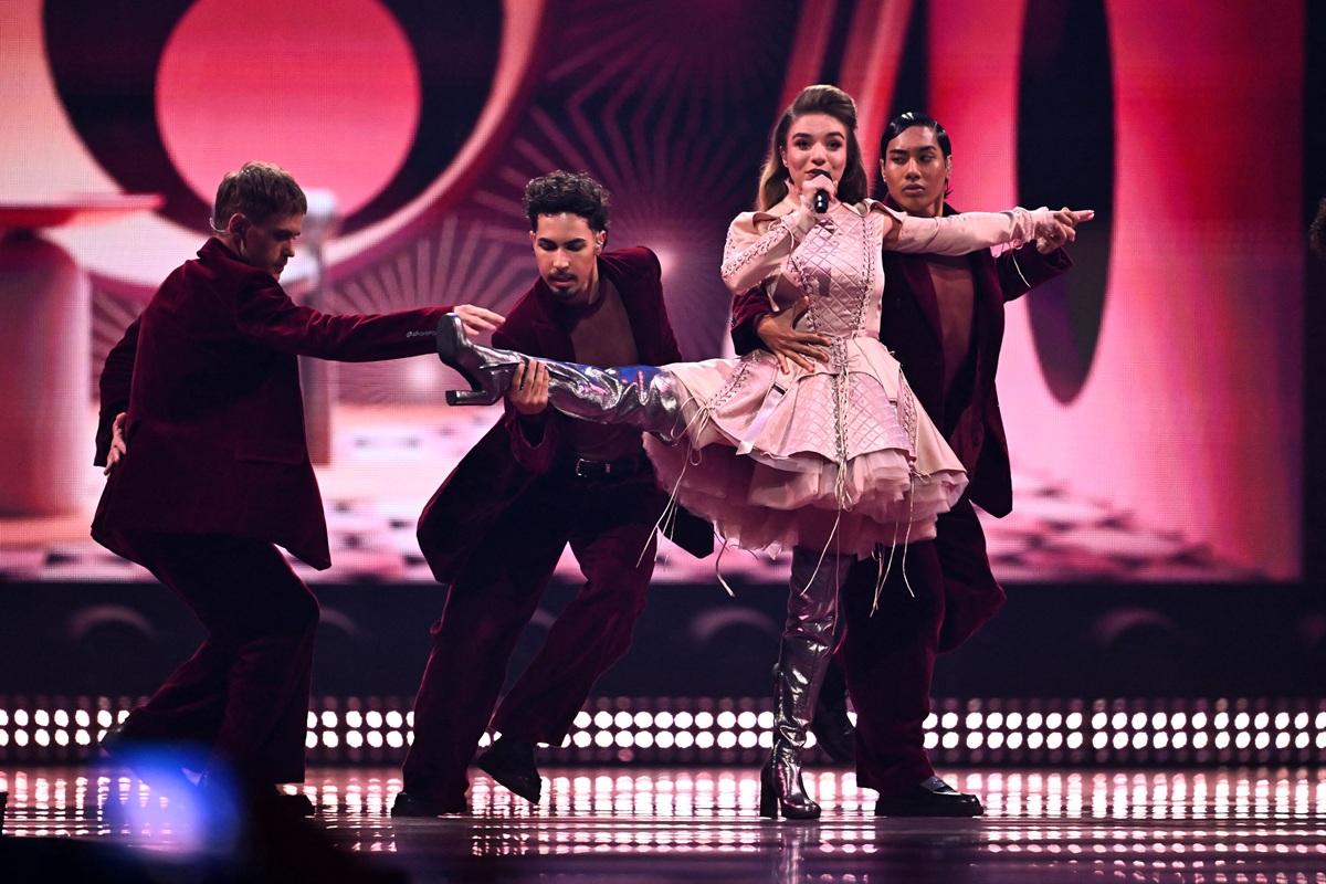 Luxembourg was represented by Laura Thorn who sang "La Poup&eacute;e Monte Le Son". Photo: AFP