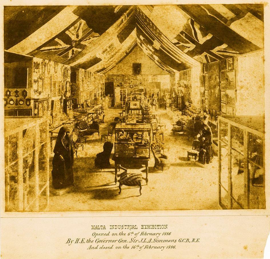 Exhibition held in Malta in 1886 in anticipation of the London Colonial Exhibition. Photo: National Museum of Archaeology, Heritage Malta