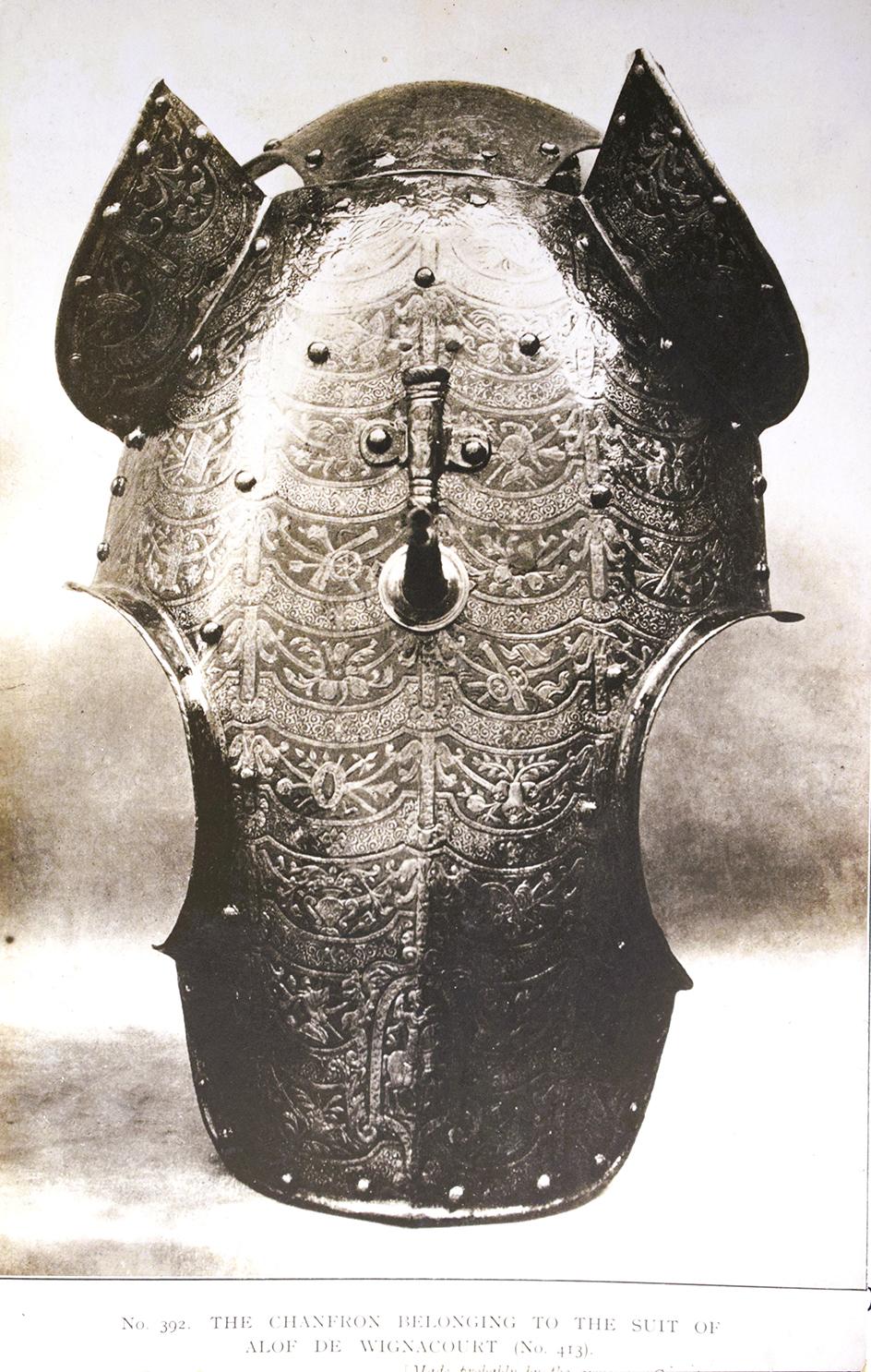The chanfron for Wignacourt’s charger in the Palace armoury