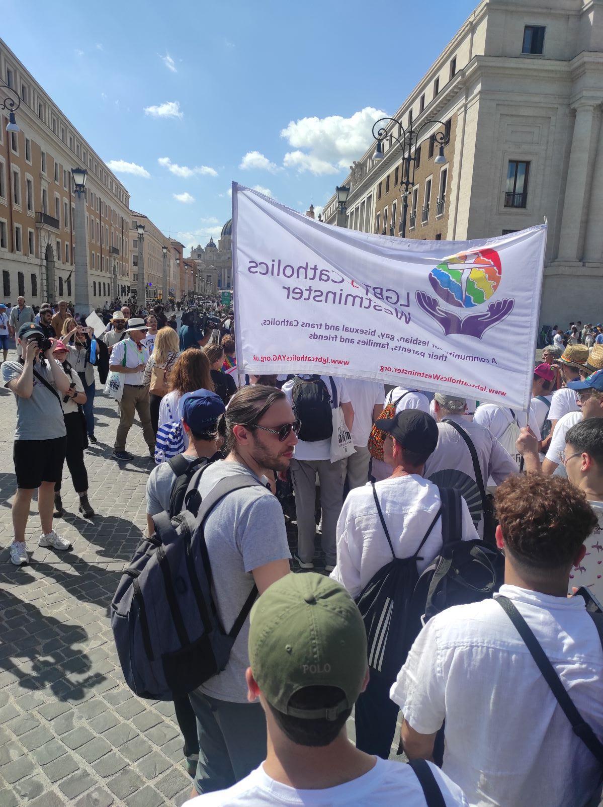 About 1,400 pilgrims joined the pilgrimage walk on Saturday afternoon, pictured here on <em>Via della Conciliazione</em>.