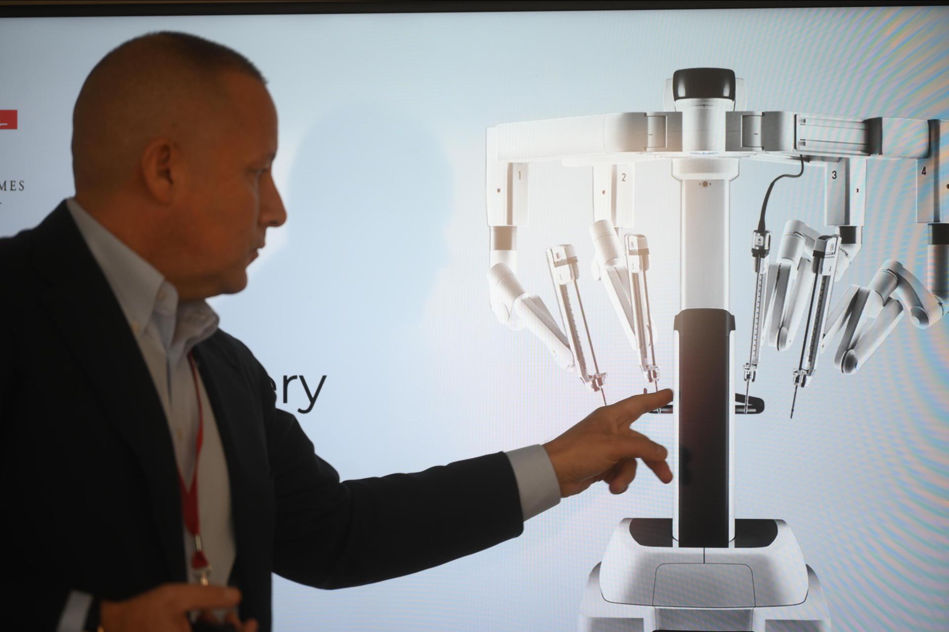 Jean Claude Muscat presenting about the new robot. Photo: Jonathan Borg
