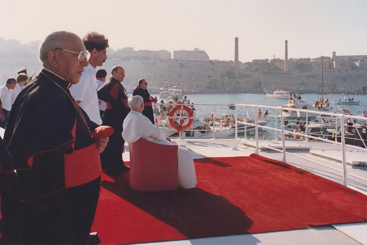 John Paul II entering Grand Harbour.