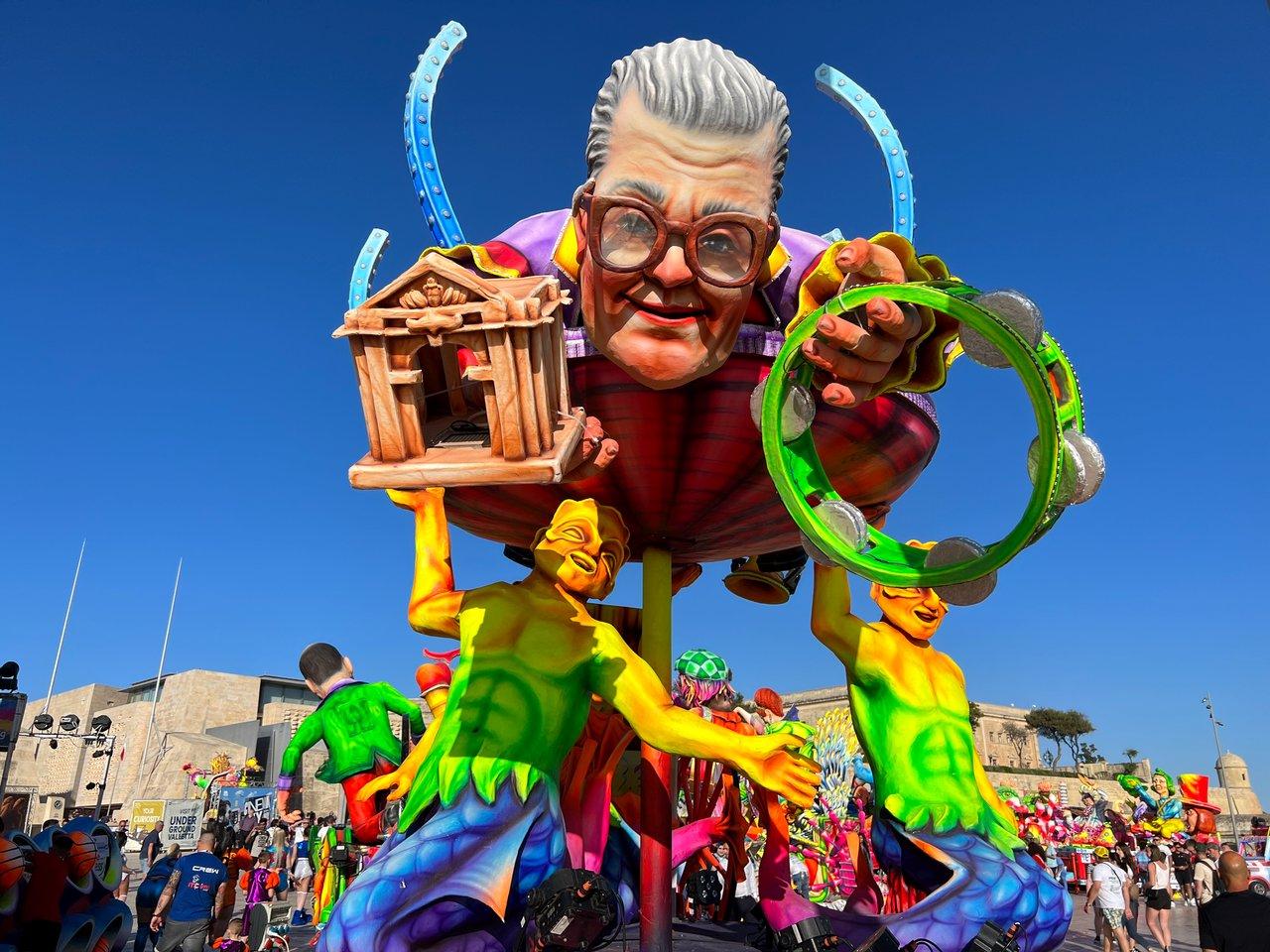 The Triton's Fountain reimagined at Carnival in Valletta. Photo: Chris Sant Fournier