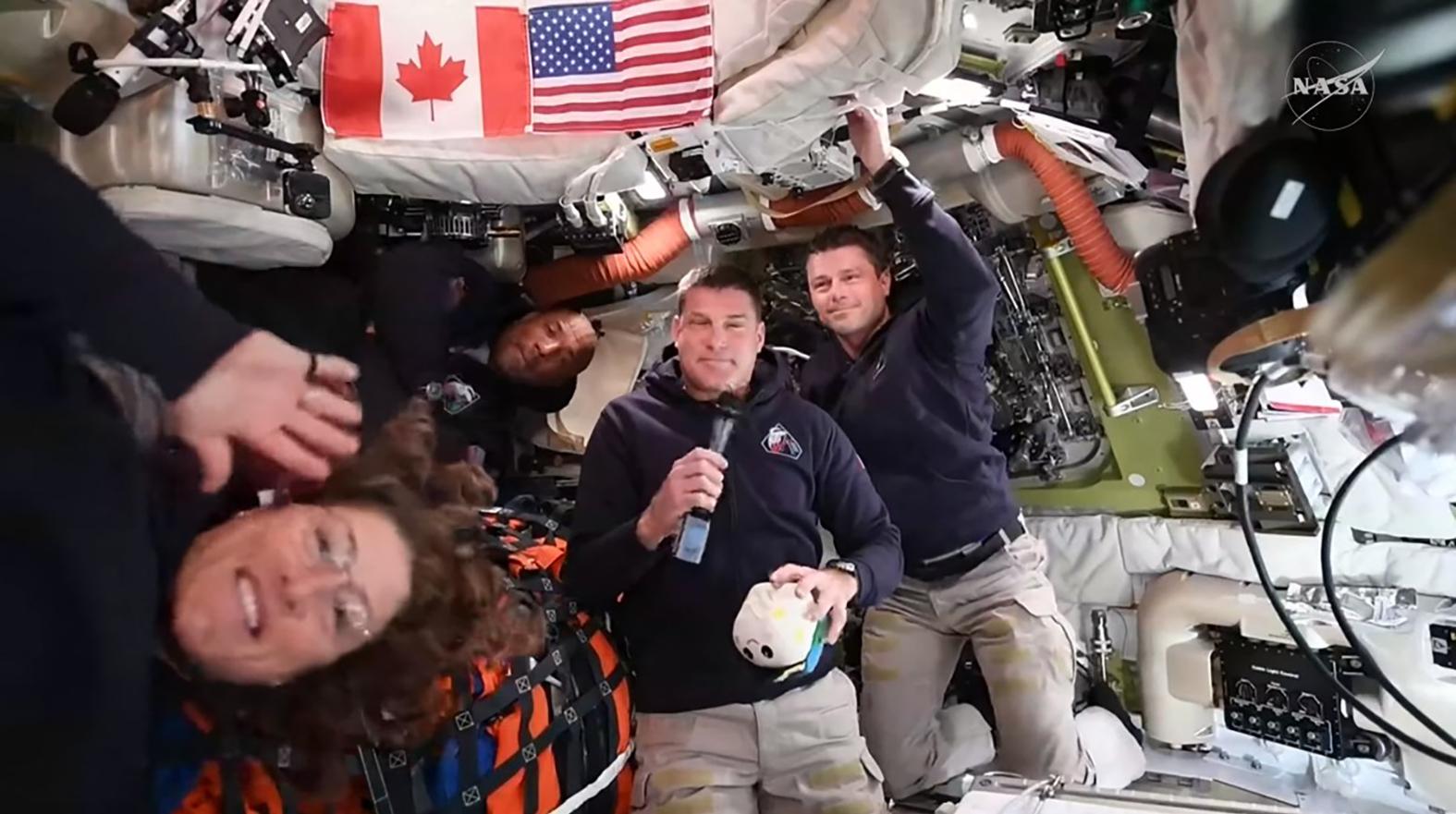 Astronauts Christina Koch, Victor Glover, Jeremy Hansen and Reid Wiseman in the Orion spacecraft, as part of the Artemis II mission. PHOTO: NASA/AFP