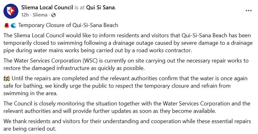 The council warned people to avoid the beach.