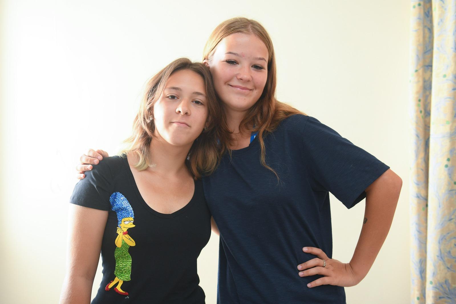Two of the teens taking part in the trip, Nastia, 14 and Lera, 15.