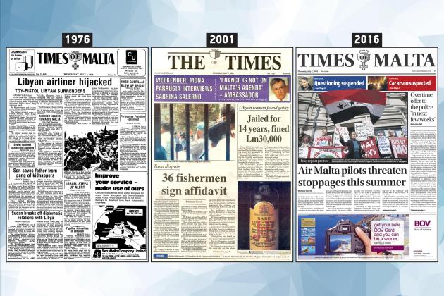 July 7: The front page of Times of Malta 10, 25 and 50 years ago
