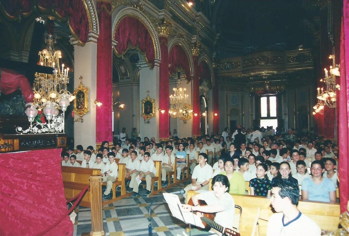 Secondary students gathered at Qala parish church for a celebration of the Word of God.