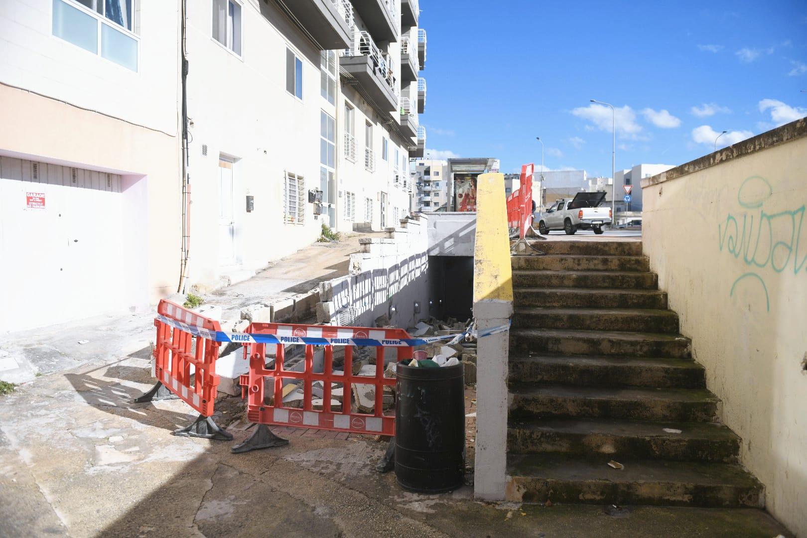 The blocked entrance has been cordoned off. Photo: Matthew Mirabelli