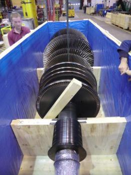 The turbine being inspected.