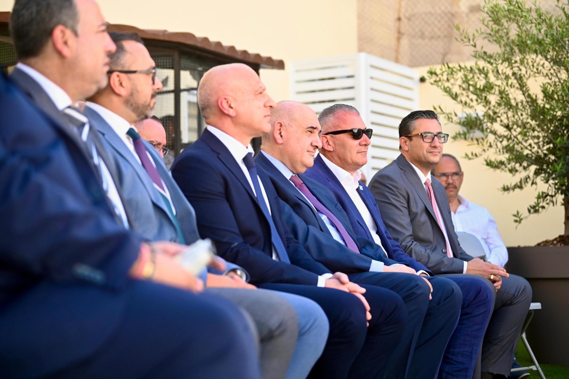 Health minister Jo Etienne Abela (second from right) and active ageing Junior ministe (far right) at the press event inaugurating the centre. Photo: Jonathan Borg