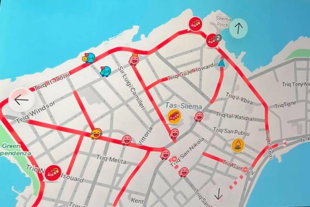 Two hours to go around the block during Sliema feast traffic