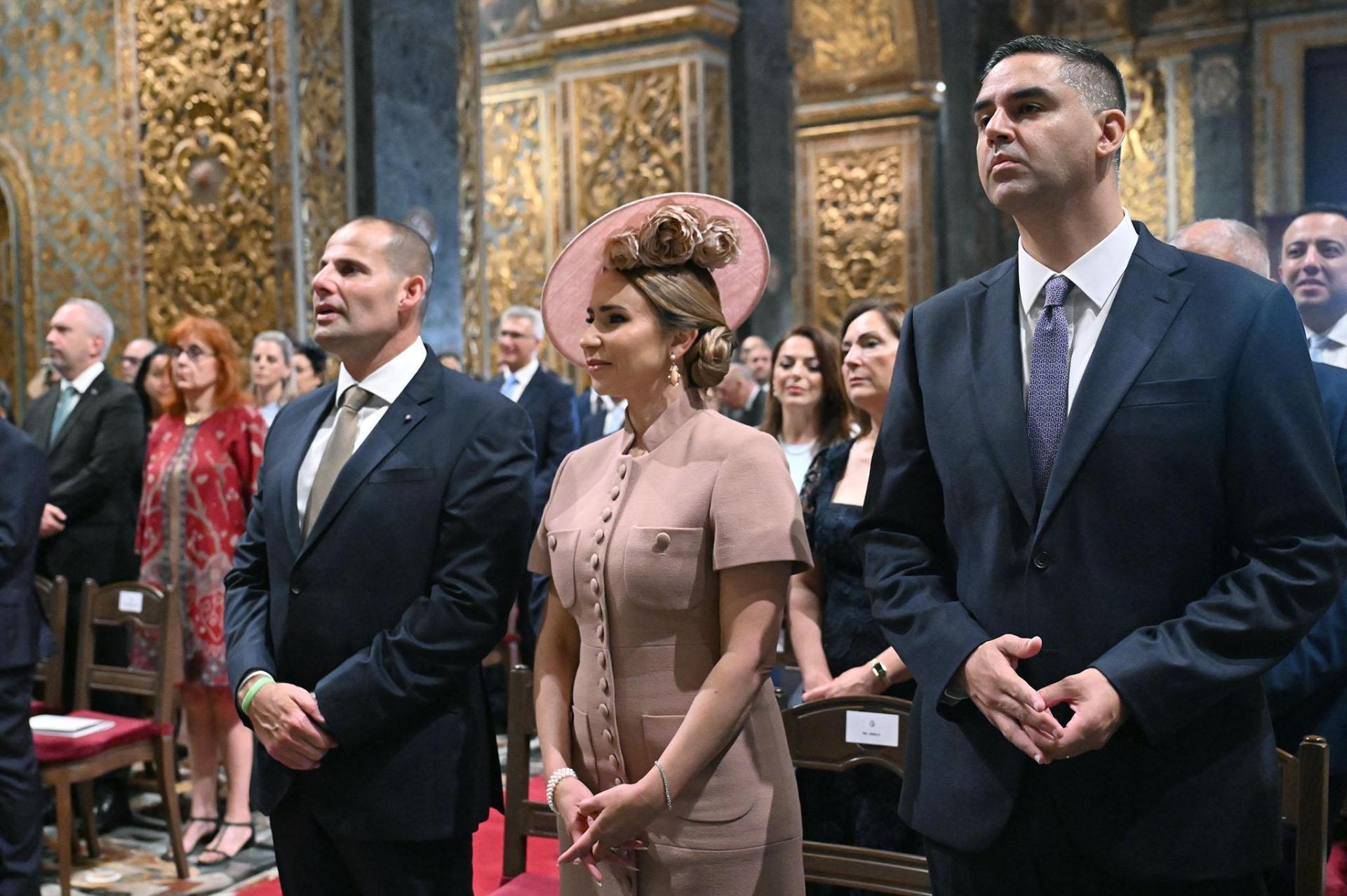 Prime Minister Robert Abela, his wife Lydia and Deputy Prime Minister Ian Borg. Photo: DOI/Daniel Scicluna