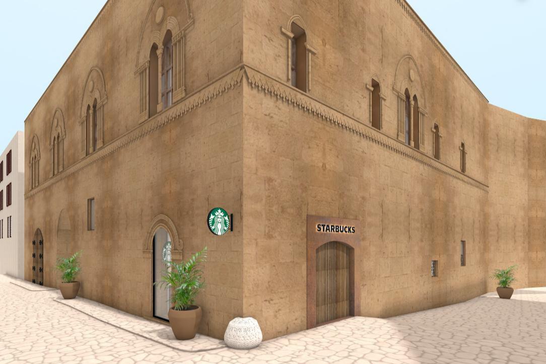 A render of the design provided by db shows minimal branding on the palazzo's exterior. Render: db Group.