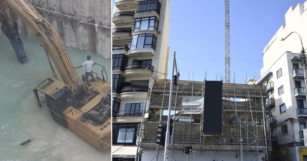 'Foundations of Stivala hotel, nearby buildings being stabilised' - BCA